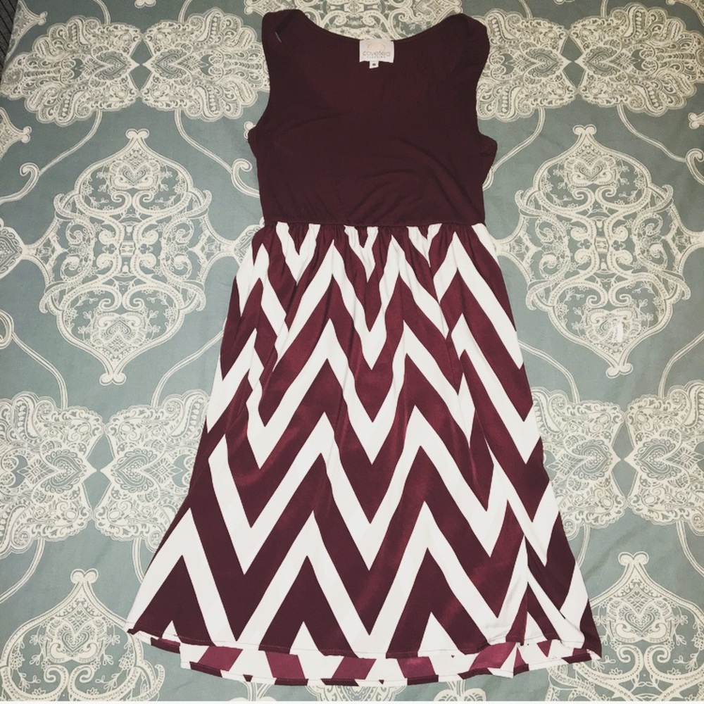 Maroon Chevron GameDay dress